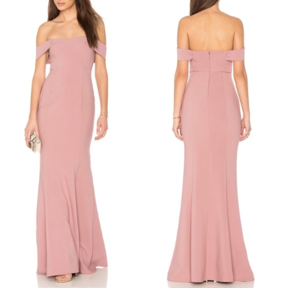NWT LIKELY Bartolli Off Shoulder Mermaid Gown in Nostalgia Rose - Picture 1 of 9